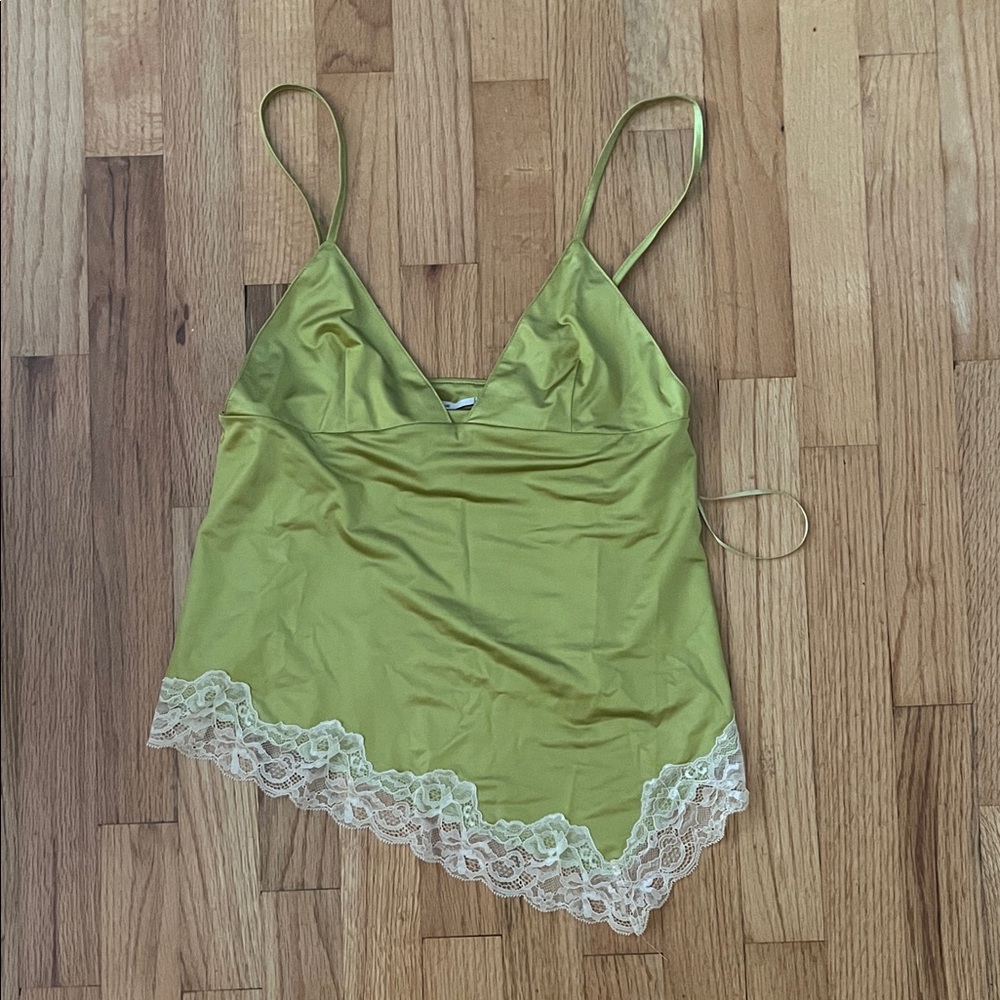 Urban outfitters green satin top